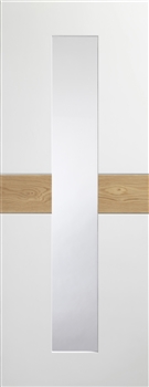 Asti  Glazed White / Oak Door